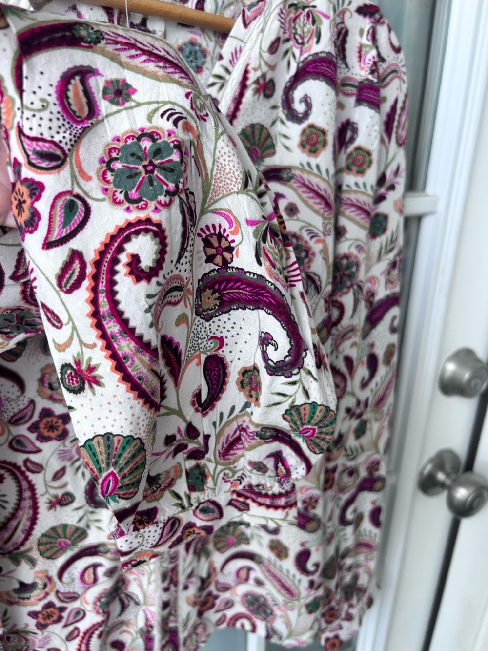 LOFT Paisley Peasant Blouse | Boho Floral Top | Long Sleeve | Women’s medium NWT - Picture 3 of 3